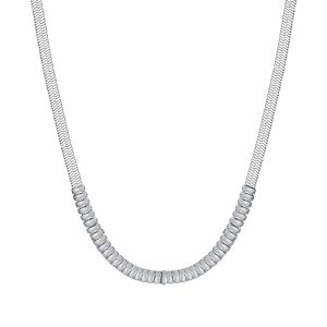 Collana Mezzo Tennis con Cristalli Bianchi in Acciaio Donna Luca Barra CK2010