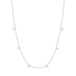Collana con Pietre Bianche e Cristalli Bianchi in Acciaio Donna Luca Barra CK2028