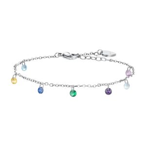 Cavigliera in Acciaio con Cristalli  Multicolor Donna Luca Barra CV147