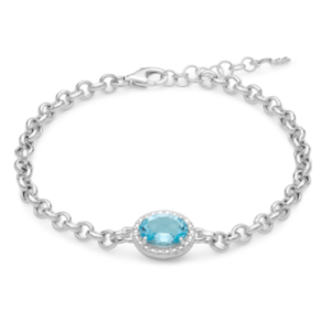 Bracciale in Argento con Topazio 8x10 mm  Miluna BRD909