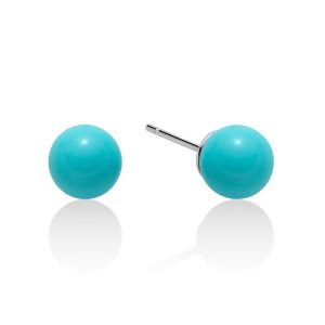 Orecchini con Turchese 9mm in Argento Miluna PER2326