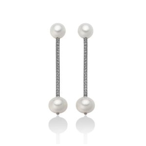 Orecchini Pendenti con Perle 6,5 - 8 mm in Argento Miluna PER2346