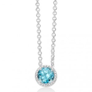 Collana con Topazio 10x10 mm in Argento Miluna CLD4362