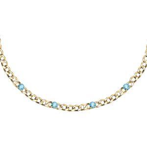 Collana in Acciaio Dorato con Cristalli Azzurri Donna Morellato SAUZ04