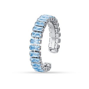 Anello in Acciaio con Cristalli Celesti Donna Luca Barra ANK430