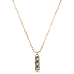 Collana in Acciaio Dorato con Pendente con Cristalli Verdi Donna S’agapò SDZ43