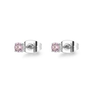 Orecchini in Acciaio con Cristalli Viola 3 mm Donna S’agapò SDZ52