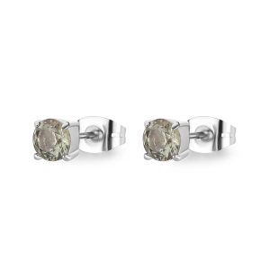 Orecchini in Acciaio con Cristalli Verdi 5 mm Donna S’agapò SDZ55