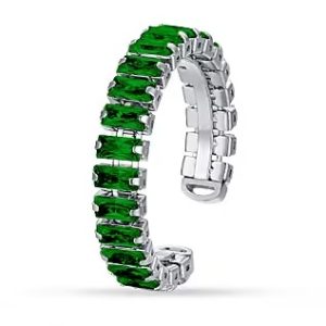 Anello in Acciaio con Cristalli Verdi Donna Luca Barra ANK432