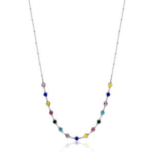 Collana in Acciaio con Cristalli Multicolor Donna Luca Barra CK1853