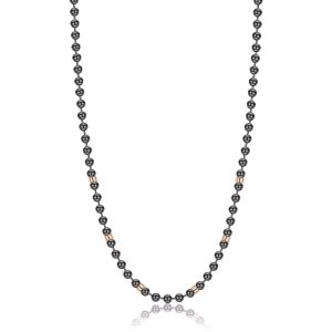 Collana in Acciaio Nero con Elementi in Acciaio Rosato Uomo Luca Barra CL263