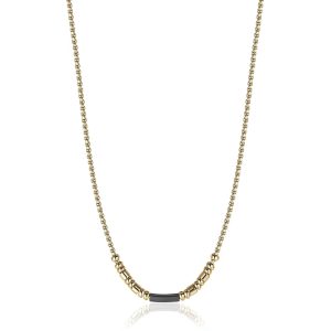 Collana in Acciaio Dorato con Elemento Nero Uomo Luca Barra CL265