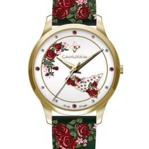 Orologio in Pelle Verde Modello Rose di Sicilia Camurria CW49GT1