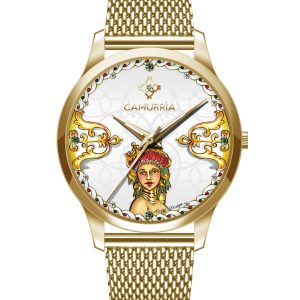 Orologio in Acciaio Dorato Modello A Bedda Camurria CW63GS1