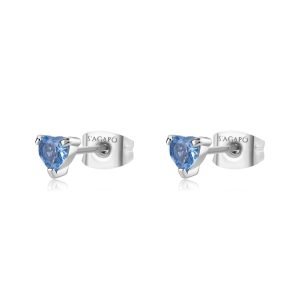 Orecchini a forma di Cuore con Cristalli Blu in Acciaio Donna S’agapò SDZ106