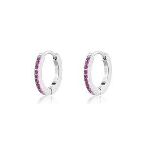 Orecchini a Cerchietto con Cristalli Fucsia Donna S'Agapò SDZ118