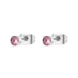 Orecchini con Cristalli Rosa in Acciaio Donna S'agapò SDZ93