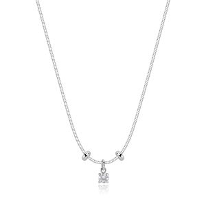 Collana in Acciaio con Cristallo Bianco Donna S'agapò SJY001