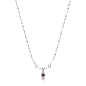 Collana in Acciaio con Cristallo Rosa Donna S'agapò SJY003