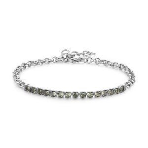 Bracciale Mezzo Tennis in Acciaio con Cristalli Verdi Uomo S’agapò STK02