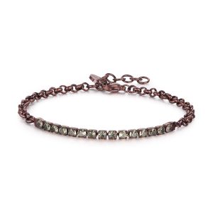 Bracciale Mezzo Tennis in Acciaio con Cristalli Verdi Uomo S’agapò STK07