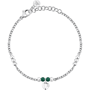 Bracciale in Acciaio con Agata Verde e Cuore Pendente Donna Morellato SAIX24