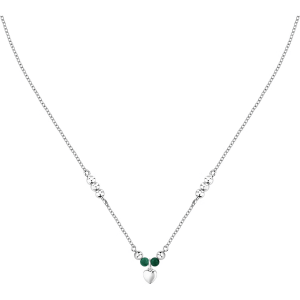 Collana in Acciaio con Agata Verde e Cuore Pendente Donna Morellato SAIX20