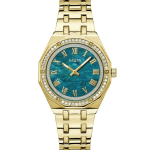 Orologio in Acciaio Dorato con Cristalli Bianchi Donna Guess GW0770L2