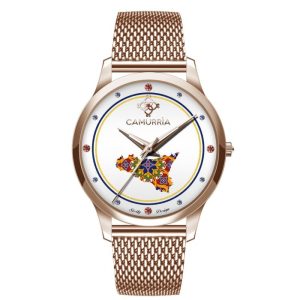 Orologio in Acciaio Rosato Modello Sicilia Bedda Camurria CW32RS1