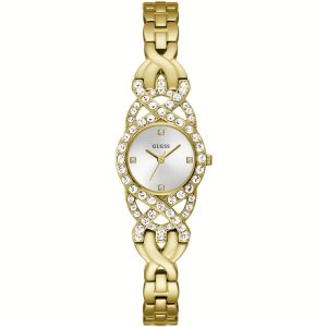 Orologio in Acciaio Dorato con Cristalli Bianchi Donna Guess GW0682L2