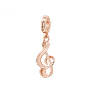 Charm in Argento Rosato a Forma di Chiave di Violino Donna Rosato RZ237