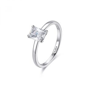 Anello in Argento con Cristallo Bianco Donna Rosato RZAL081A