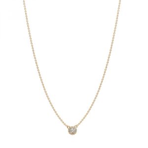 Collana in Argento Dorato con Cristalli Bianchi Donna Rosato RZBI55