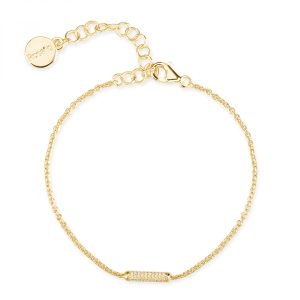 Bracciale in Argento Dorato con Cristalli Bianchi Donna Rosato RZBI65