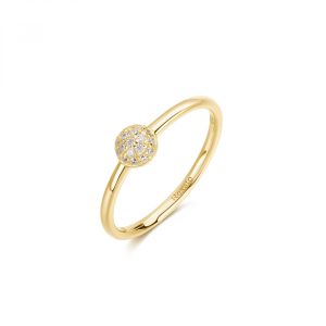 Anello in Argento Dorato con Cristalli Bianchi Donna Rosato RZBI80B