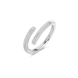 Anello in Argento con Cristalli Bianchi Donna Rosato RZBI81B 