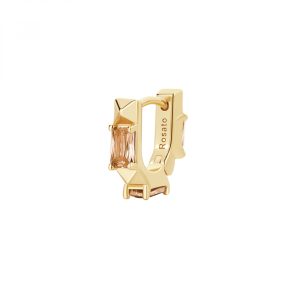 Mono Orecchino in Argento Dorato con Cristalli Color Champagne Donna Rosato RZCU106