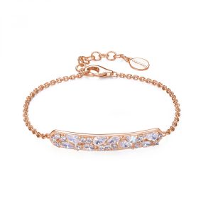 Bracciale in Argento Rosato con Cristalli Bianchi Donna Rosato RZGE18