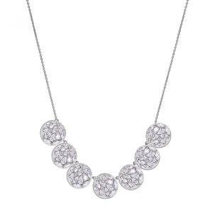 Collana in Argento con Cristalli Bianchi Donna Rosato RZGE38