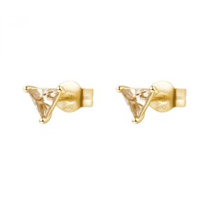 Orecchini in Argento Dorato con Cristalli Color Champagne Donna Rosato RZVT22