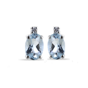 Orecchini in Oro Bianco con Acquamarina e Diamanti Davite e Delucchi BB 009064