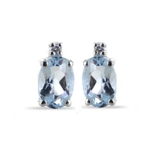 Orecchini in Oro Bianco con Acquamarina e Diamanti Davite e Delucchi BB 009065