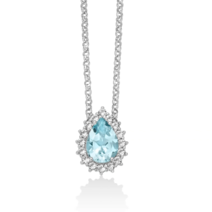 Collana con Topazio 10x7 mm in Argento Miluna CLD4836