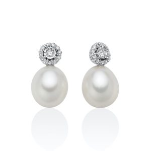 Orecchini con Perle da 9 - 9,5 mm e Diamanti Miluna PER2597