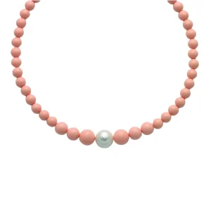 Collana con Corallo Rosa 8 – 12 mm Miluna PCL5317