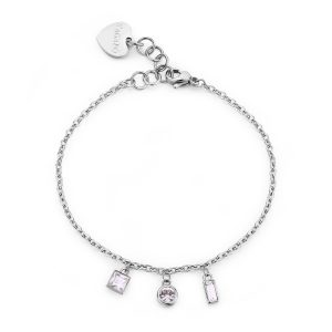 Bracciale in Acciaio con Cristalli Bianchi Donna S'agapò SCE25