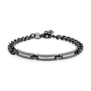 Bracciale in Acciaio e Finitura Color Rutenio Uomo S'agapò STI13