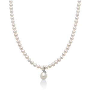 Collana di Perle da 5 – 5,5 mm e Perla Centrale 8,5 – 9 mm e Diamanti Miluna PCL5759V