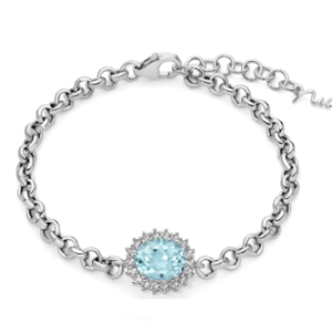 Bracciale con Topazio 8×10 mm in Argento Miluna BRD1023