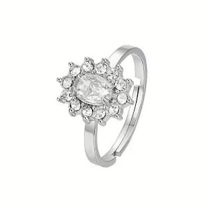 Anello in Acciaio con Cristalli Bianchi Luca Barra ANK542